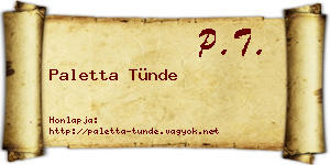 Paletta Tünde névjegykártya